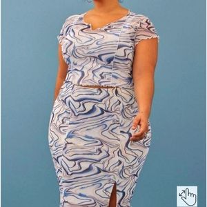 Torrid Festi skirt set, lilac swirl, size 3X/24, NWT